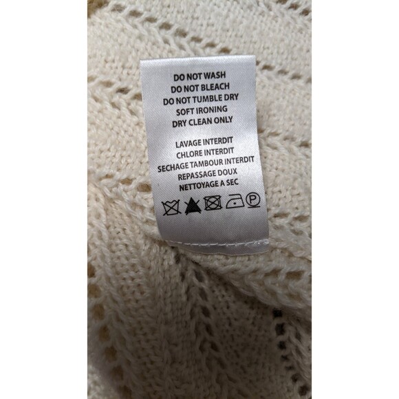 Gorgeous IRO "Dafgan" Cream Ruffle Sleeve Alpaca/Wool Blend Open Knit Sweater XS - Picture 11 of 11